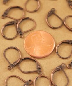 50 pc. Antique Copper Leverback Earwires 10mm by 15mm | FI-419