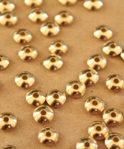 50 pc. Raw Brass Round Saucer Spacer Beads, 6mm in diameter | FI-445