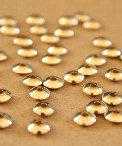 50 pc. Raw Brass Round Saucer Spacer Beads, 6mm in diameter | FI-445