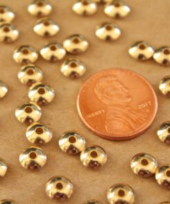 50 pc. Raw Brass Round Saucer Spacer Beads, 6mm in diameter | FI-445
