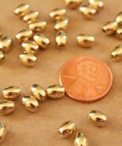 50 pc. Raw Brass Round Barrel Spacer Beads, 6mm by 5mm | FI-446