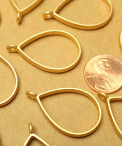 8 pc. Matte Gold Teardrop Open Backed Bezel Setting, 40mm by 20.5mm | FI-565