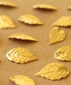 24 pc. Raw Brass Leaf Charms, 20mm by 10mm | MIS-393