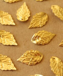 24 pc. Raw Brass Leaf Charms, 20mm by 10mm | MIS-393