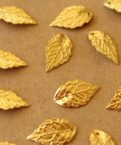 24 pc. Raw Brass Leaf Charms, 20mm by 10mm | MIS-393