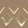 2 pc. Laser Cut Rhombus Charms, Gold Plated Stainless Steel, 35mm x 27.5mm | MIS-318*