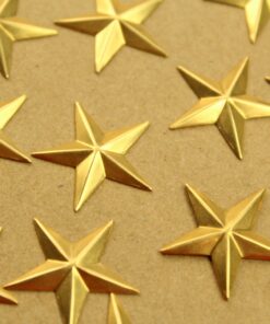 10 pc. Raw Brass Barn Stars: 24mm by 24mm - made in USA | RB-1368