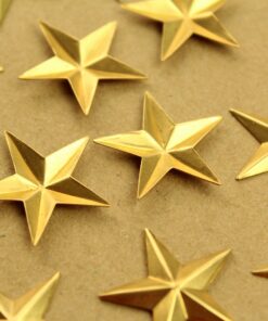 10 pc. Raw Brass Barn Stars: 24mm by 24mm - made in USA | RB-1368