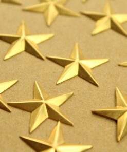 10 pc. Raw Brass Barn Stars: 24mm by 24mm - made in USA | RB-1368