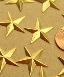 10 pc. Raw Brass Barn Stars: 24mm by 24mm - made in USA | RB-1368