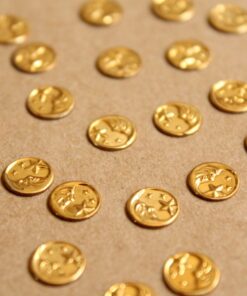 16 pc. Raw Brass Crescent Moon and Stars Stampings: 8mm in diameter - made in USA | RB-923