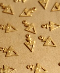 18 pc. Raw Brass Triangle Drops: 12mm by 7mm - made in USA | RB-803