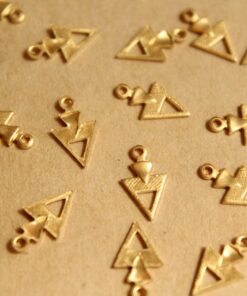 18 pc. Raw Brass Triangle Drops: 12mm by 7mm - made in USA | RB-803