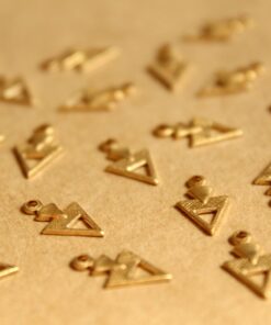 18 pc. Raw Brass Triangle Drops: 12mm by 7mm - made in USA | RB-803