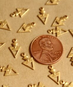 18 pc. Raw Brass Triangle Drops: 12mm by 7mm - made in USA | RB-803