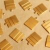 12 pc. Raw Brass Layered Rectangle Charms : 18mm by 13mm - made in USA | RB-799