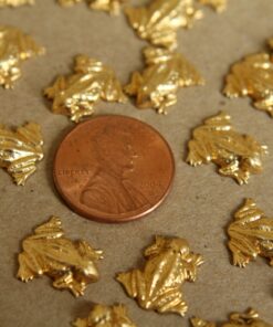12 pc. Raw Brass Frogs: 13mm by 12mm - made in USA | RB-300