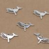 4 pc. Humpback Whale Charms, Stainless Steel Laser Cut Charms, 24mmx 14.5mm | MIS-267*