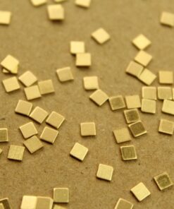 24 pc. Tiniest Raw Brass Squares: 3mm by 3mm - made in USA | RB-1364