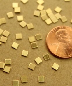 24 pc. Tiniest Raw Brass Squares: 3mm by 3mm - made in USA | RB-1364