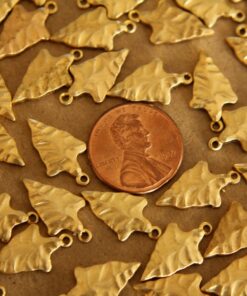 3 pc. Raw Brass Arrowheads: 18mm by 10mm - made in USA | RB-093