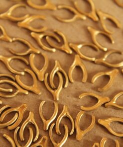 10 pc. Tiny Raw Brass Wishbones: 8mm by 5mm - made in USA | RB-100