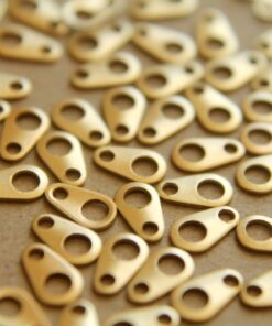 24 pc. Raw Brass Chain Tabs: 7mm by 4mm - made in USA | RB-143