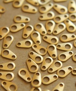 24 pc. Raw Brass Chain Tabs: 7mm by 4mm - made in USA | RB-143