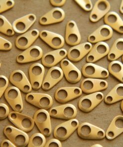 24 pc. Raw Brass Chain Tabs: 7mm by 4mm - made in USA | RB-143