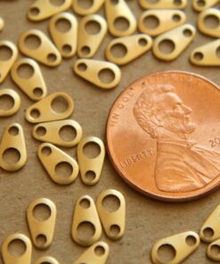 24 pc. Raw Brass Chain Tabs: 7mm by 4mm - made in USA | RB-143