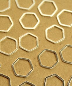 15 pc. Silver Plated Brass Hexagon Links, 12mm | FI-182*