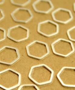 15 pc. Silver Plated Brass Hexagon Links, 12mm | FI-182*