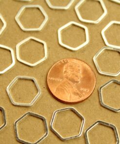 15 pc. Silver Plated Brass Hexagon Links, 12mm | FI-182*