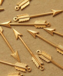 4 pc. Medium Raw Brass Arrows: 33mm by 5mm - made in USA | RB-159