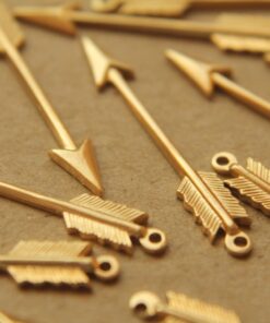 4 pc. Medium Raw Brass Arrows: 33mm by 5mm - made in USA | RB-159
