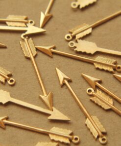 4 pc. Medium Raw Brass Arrows: 33mm by 5mm - made in USA | RB-159
