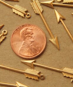 4 pc. Medium Raw Brass Arrows: 33mm by 5mm - made in USA | RB-159