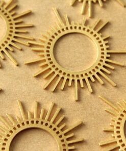 2 pc. Raw Brass Boho Sun Charms, 45mm x 45mm | MIS-419