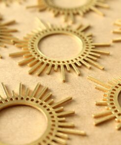 2 pc. Raw Brass Boho Sun Charms, 45mm x 45mm | MIS-419