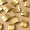 20 pc. Raw Brass Brushed Curved Rectangle Tag Charms: 14mm by 12mm | MIS-117**