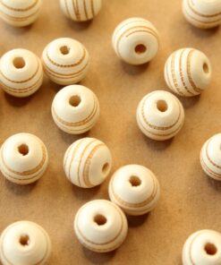 18 pc. Round Wood Painted Beads with Swirl Texture, 10mm in diameter | MIS-441