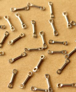 20 pc. Stainless Steel Bar Links with Two Holes: 10mm by 1mm - made in USA | FI-651