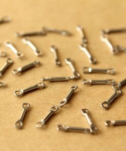 20 pc. Stainless Steel Bar Links with Two Holes: 10mm by 1mm - made in USA | FI-651