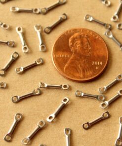 20 pc. Stainless Steel Bar Links with Two Holes: 10mm by 1mm - made in USA | FI-651