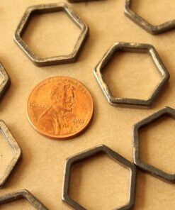 10 pc. Gunmetal Plated Hexagon Links, 19.5mm by 22mm | FI-646
