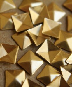 8 pc. Tiny Raw Brass Faceted Square Stampings : 7mm - made in USA | RB-183