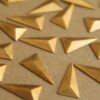 8 pc. Small Raw Brass Faceted Isosceles Triangle Stampings : 15mm by 8.5mm - made in USA | RB-194