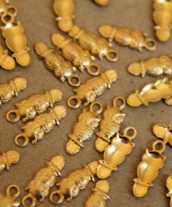 12 pc. Tiny Raw Brass Owls with Loop: 12mm by 4mm - made in USA | RB-247