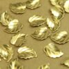 8 pc. Tiny Raw Brass Folded Leaves: 10mm by 8mm - made in USA | RB-432