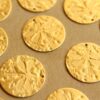 4 pc. Raw Brass Textured Dragonfly Fossil Disc Charms: 22mm in diameter - made in USA | RB-655
